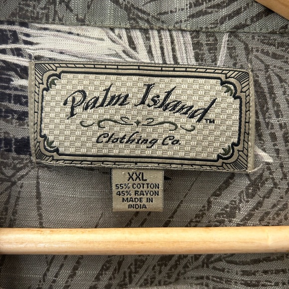 PALM ISLAND Clothing Co. Mens Hawaiian Feather Green White Shirt XXL - Picture 3 of 3